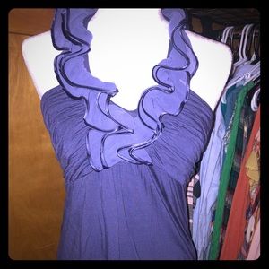 NWOT Purple Ruffle Halter Top